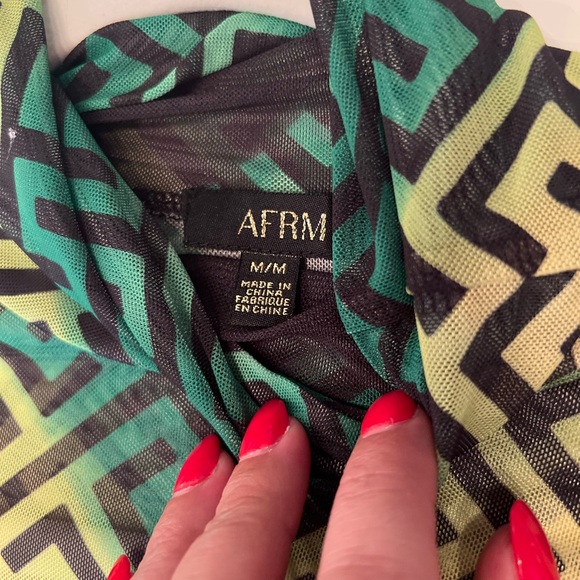 AFRM Vibrant Long Sleeve Shailene Dress in Geo Stripe size Medium - Picture 5 of 8